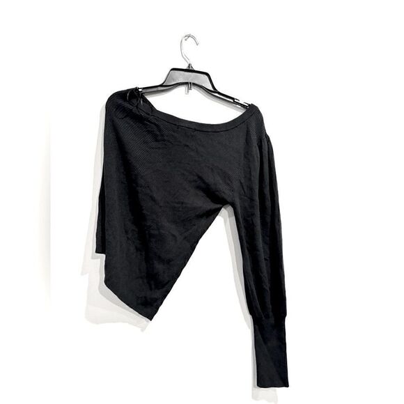 Sanctuary Ribbed Mock Neck Cut Out Shoulder Sweater pullover  Black XS - Picture 8 of 10